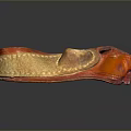 Red And Gold Shiny Leather Small Household Storage Item With Stitched Design For Daily Use