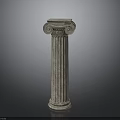 Classical Stone Column With Spiral Capital And Fluted Shaft Architectural Design
