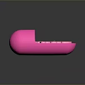 Pink Capsule Shaped Daily Life Product With Blue Base Green Decorations And Wavy Interior Track