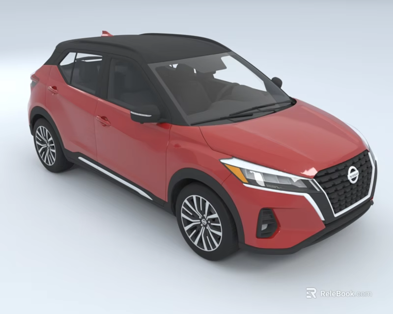 Modern Red Nissan SUV with Black Roof Sleek Exterior and Alloy Wheels 3d model 