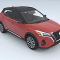 Modern Red Nissan SUV with Black Roof Sleek Exterior and Alloy Wheels
