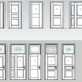 Various Security Door Designs For Home Exterior With Panel And Glass Patterns 3d model