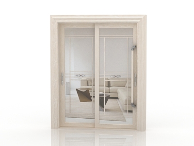 Jianou solid wood door interior door 3d model