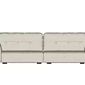 Modern Style Beige Tufted Upholstered Double Sofas With Dark Legs 3d model