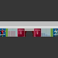Modern Exhibition Hall With White Roof Green Trim And Red Entrance Design