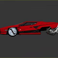 Shiny Red Sports Car With Sleek Aerodynamic Design And 3D Rendered Exterior