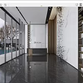 Modern Hall Sales Office Front Office Reception Desk 3d model