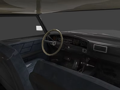 Well-designed car interior with steering wheel dashboard and comfortable seats 3d model
