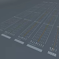 Road Infrastructure With Parallel Lane Lines White Orange Markings And Striped Rumble Strips