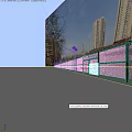 School Playground With Green Chain Link Fence Solar Street Lights Sidewalk And Blue Sky