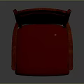 Red Upholstered Bar Stool With Wooden Frame And Armrests In Classic Style