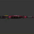 Modern Tactical Rifle Design With Pink Black Yellow Accents And Futuristic Features