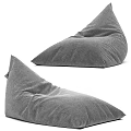 Comfortable Gray Bean Bag Chairs With Soft Fabric For Living Room Decor
