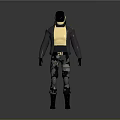 Tactical Combat Armor With Gold Accents Helmet And Camouflage Pants