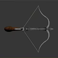 Classic Crossbow Weapon with Wooden Grip Metal Frame and Bowstring Design 3d model
