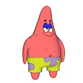 Pink Star Shaped Patrick Star Doll With Smiling Face And Yellow Purple Spots Shorts