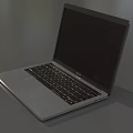 Modern Silver Open Laptop With Black Screen And Sleek Keyboard Design 3d model