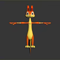 Orange And Yellow Cartoon Character With Long Ears Big Eyes And Outstretched Arms