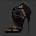 Elegant Women's High Heel Sandals with Cut Out Design and Floral Pattern Details