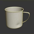 Silver Textured Metal Mug With Handle For Daily Household Use