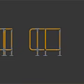 Architectural Metal Handrails With Various Types And Yellow Gray Design For Building Safety