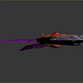 Fantasy Weapon Purple Blade With Red Accents And Ornate Mythical Design