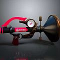 Vintage Pepsi Themed Device With Red Accents Pressure Gauge And Horn Shaped Front