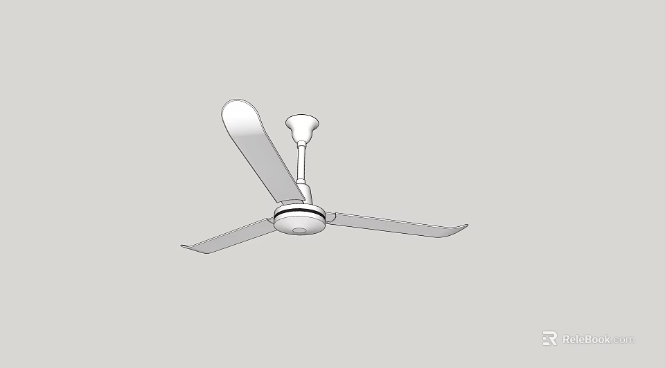 Modern White Ceiling Air Conditioning Fan With Sleek Design For Home Use 3d model 