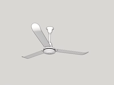 Modern White Ceiling Air Conditioning Fan With Sleek Design For Home Use 3d model