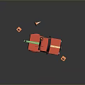 Red Functional Truck Featuring Green Crane Arm And Traffic Cones Design