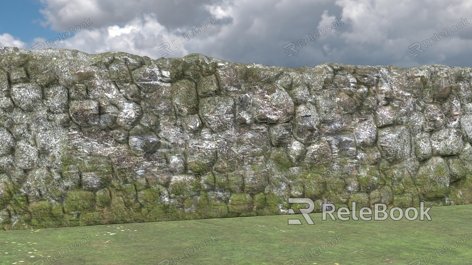 stone wall moss model