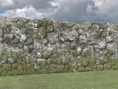 stone wall moss model