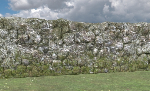 stone wall moss 3d model