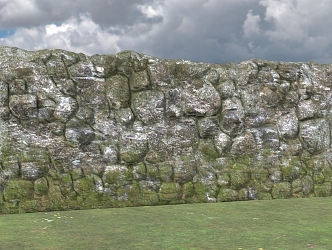 stone wall moss 3d model