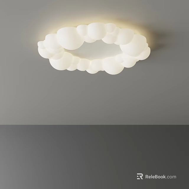 Modern Cloud Shaped White Ceiling Light With Soft Glow For Interior Decoration 3d model