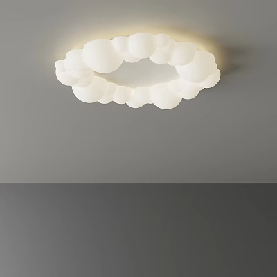 Modern Cloud Shaped White Ceiling Light With Soft Glow For Interior Decoration 3d model