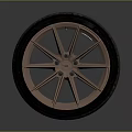 Car Wheel Assembly With Copper Rim And Black Rubber Tire For Automotive Use