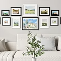 Stylish Photo Wall With Mixed Size Frames Black White Borders And Scenic Nature
