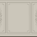Detailed Decorative Lines Design On Elegant White Interior Wall Panels 3d model