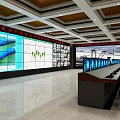 modern command room command control room 3d model