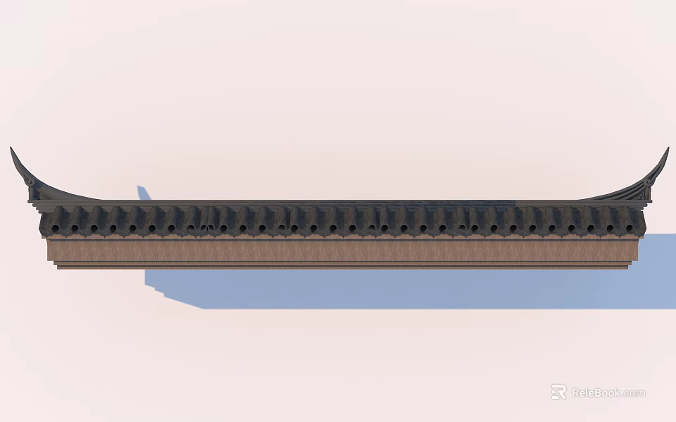 Modern Building Exterior Facade With Regularly Arranged Horizontal Decorative Elements And Sleek Design 3d model