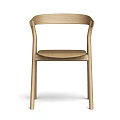 Modern Light Wood Dining Chair With Sleek Armrests And Minimalist Design Structure