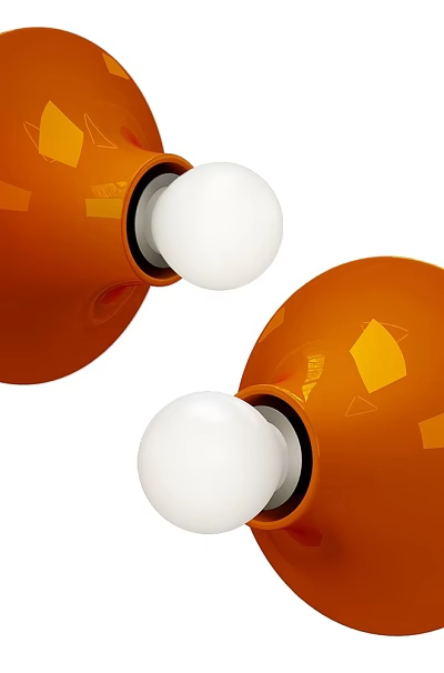 Stylish Orange Wall Lamps Featuring White Bulbs And Yellow Geometric Patterns 3d model Stylish Orange Wall Lamps Featuring White Bulbs And Yellow Geometric Patterns 3d model