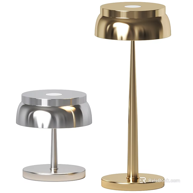 Elegant Modern Table Lamp With Smooth Metal Surface And Minimalist Base Design 3d model