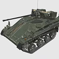 Military Tank With Cannon Tracks Antenna And Detailed Military Style Design