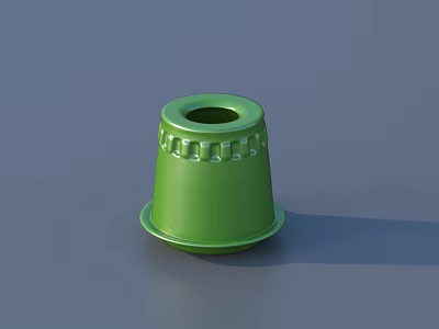 Green Decorative Flower Pot With Base For Home Daily Use 3d model