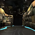 Cultural Center Exhibition Hall With Wall Art Displays And Visitors Exploring