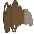 Blue And Yellow Abstract Art Decorative Mirrors With Curved Design And Reflective Effect