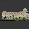 Detailed Castle Ruin Model With Weathered Stone Walls And Green Grass