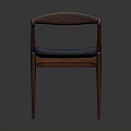 Modern Wooden Chair With Curved Armrests And Blue Cushion Seat For Home Furniture